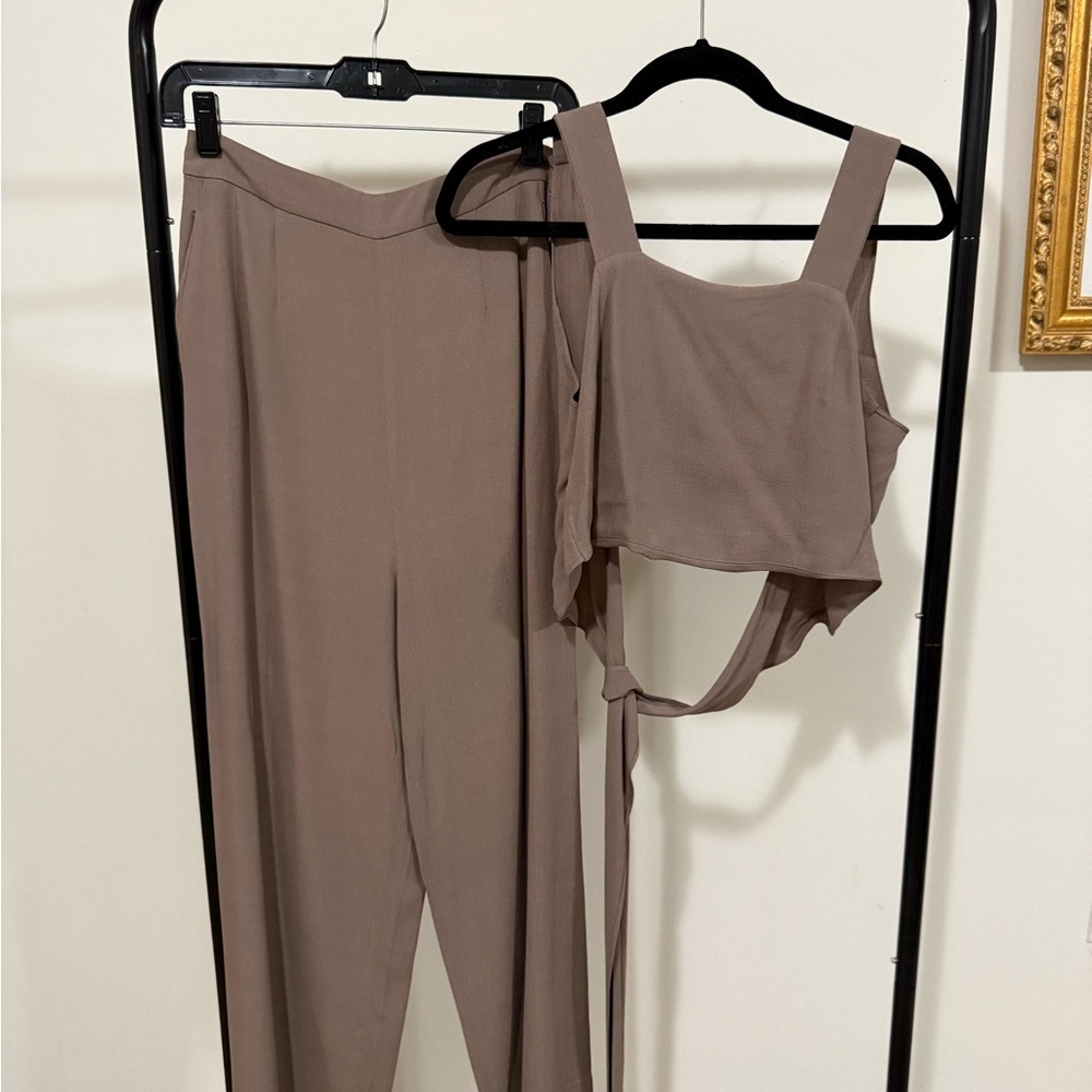 Vetta Taupe Women's 2 Piece Jumpsuit